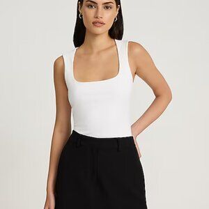 Express Body Contour Sleeveless Tank Top Size Medium White